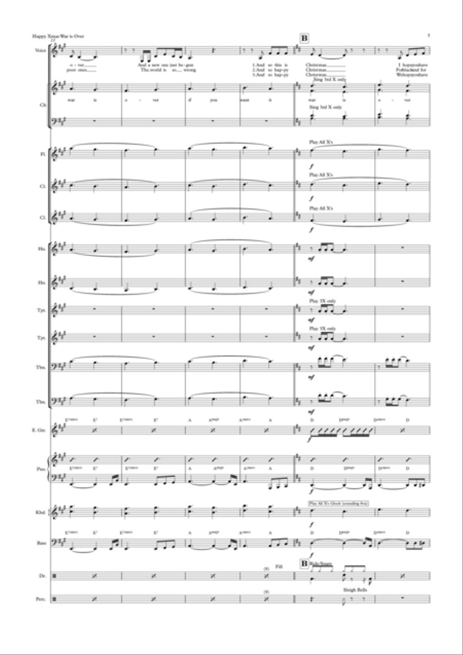 Happy Xmas (war Is Over) School and Community scores gallery preview page 3