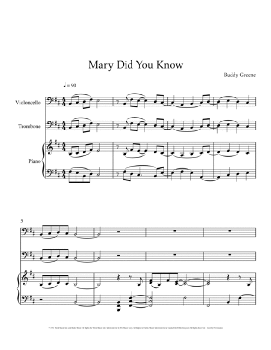 Mary, Did You Know? Small Ensemble scores gallery preview page 2