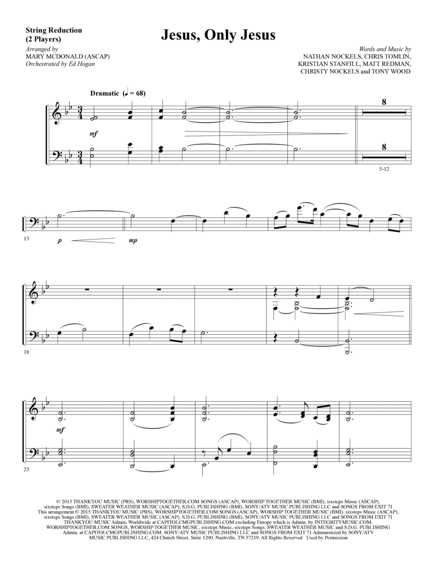 Jesus, Only Jesus - Keyboard String Reduction Choir scores gallery preview page 1