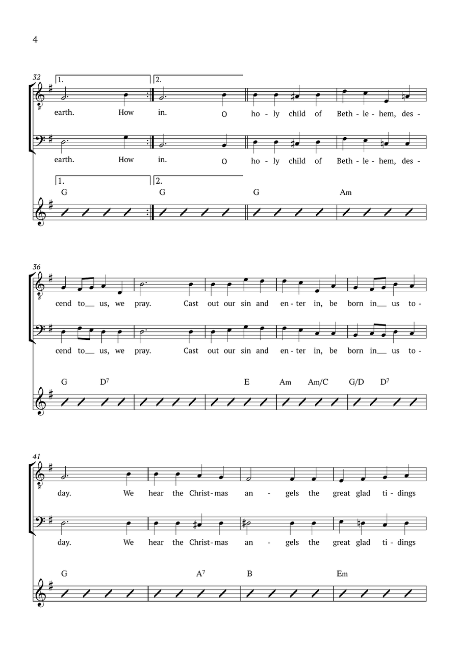 O Little Town of Bethlehem TB scores gallery preview page 4