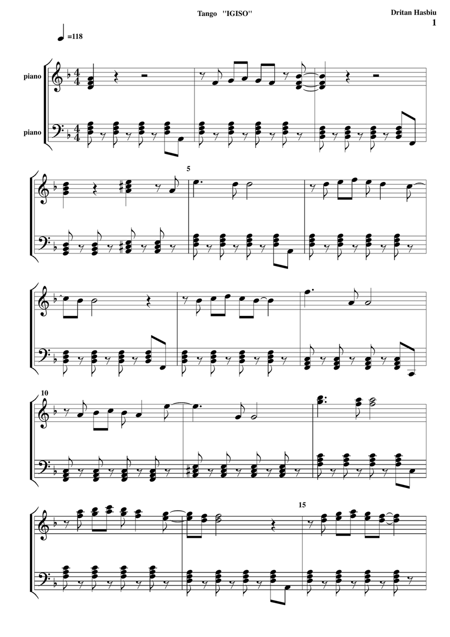 IGISO Piano Solo scores gallery preview page 1