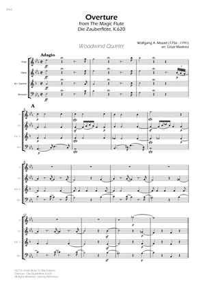 Overture from The Magic Flute - Woodwind Quartet (Full Score) - Score Only