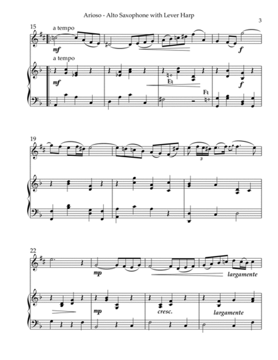 Arioso, Duet for Eb Alto Saxophone & Lever Harp image number null