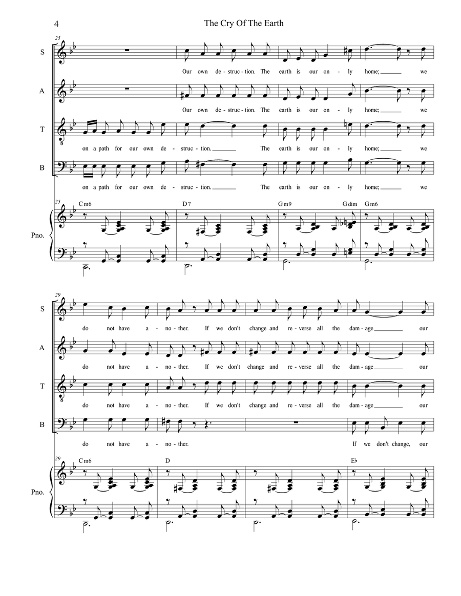 The Cry Of The Earth (SATB) 4-Part scores gallery preview page 4
