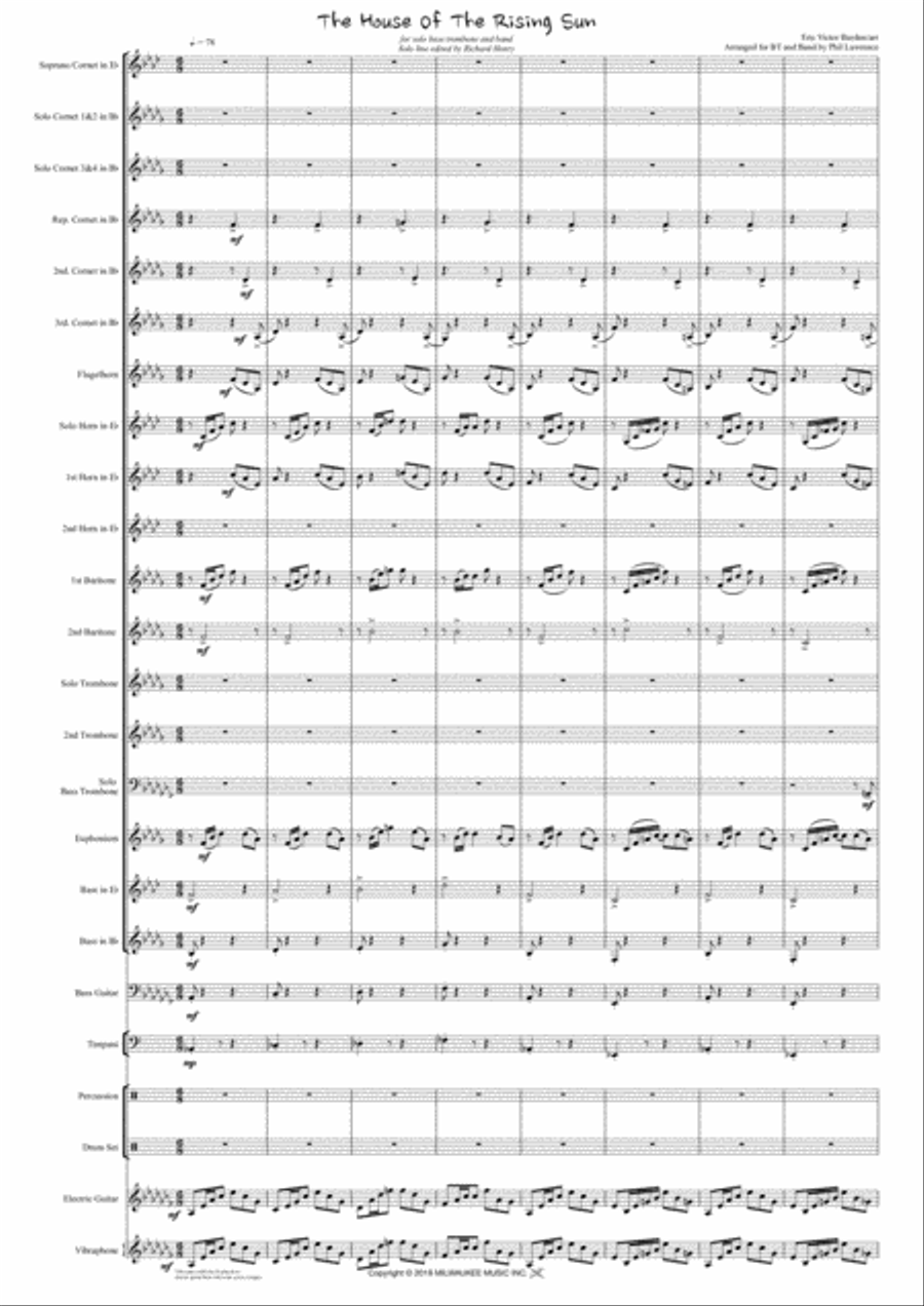 House Of The Rising Sun Brass Ensemble scores gallery preview page 1
