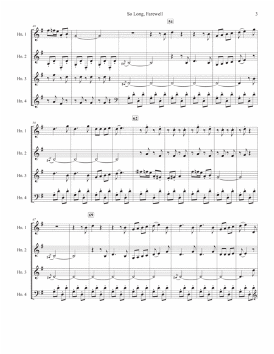 So Long, Farewell Horn scores gallery preview page 3
