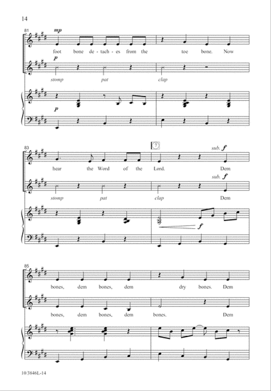 Dry Bones Dry Bones Unison Choir scores gallery preview page 15