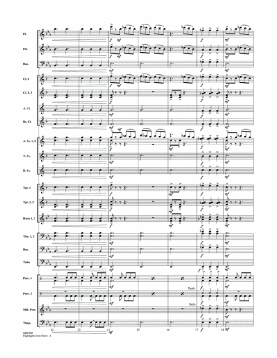 Highlights From Brave - Conductor Score (Full Score) Concert Band scores gallery preview page 4