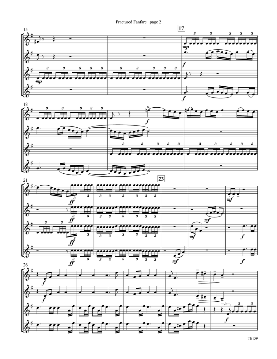 Fractured Fanfare for Trumpet Ensemble Chamber Music scores gallery preview page 4