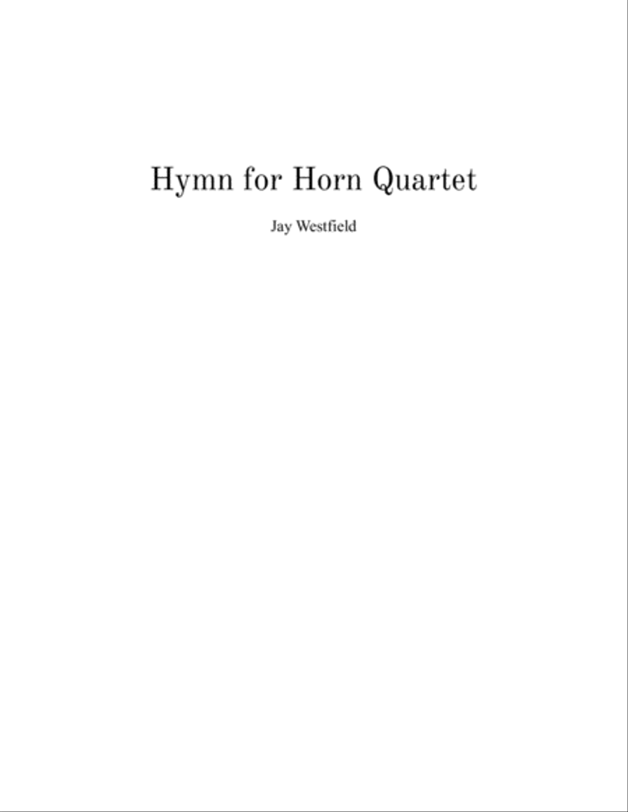 Hymn for Horn Quartet French Horn Quartet scores gallery preview page 1