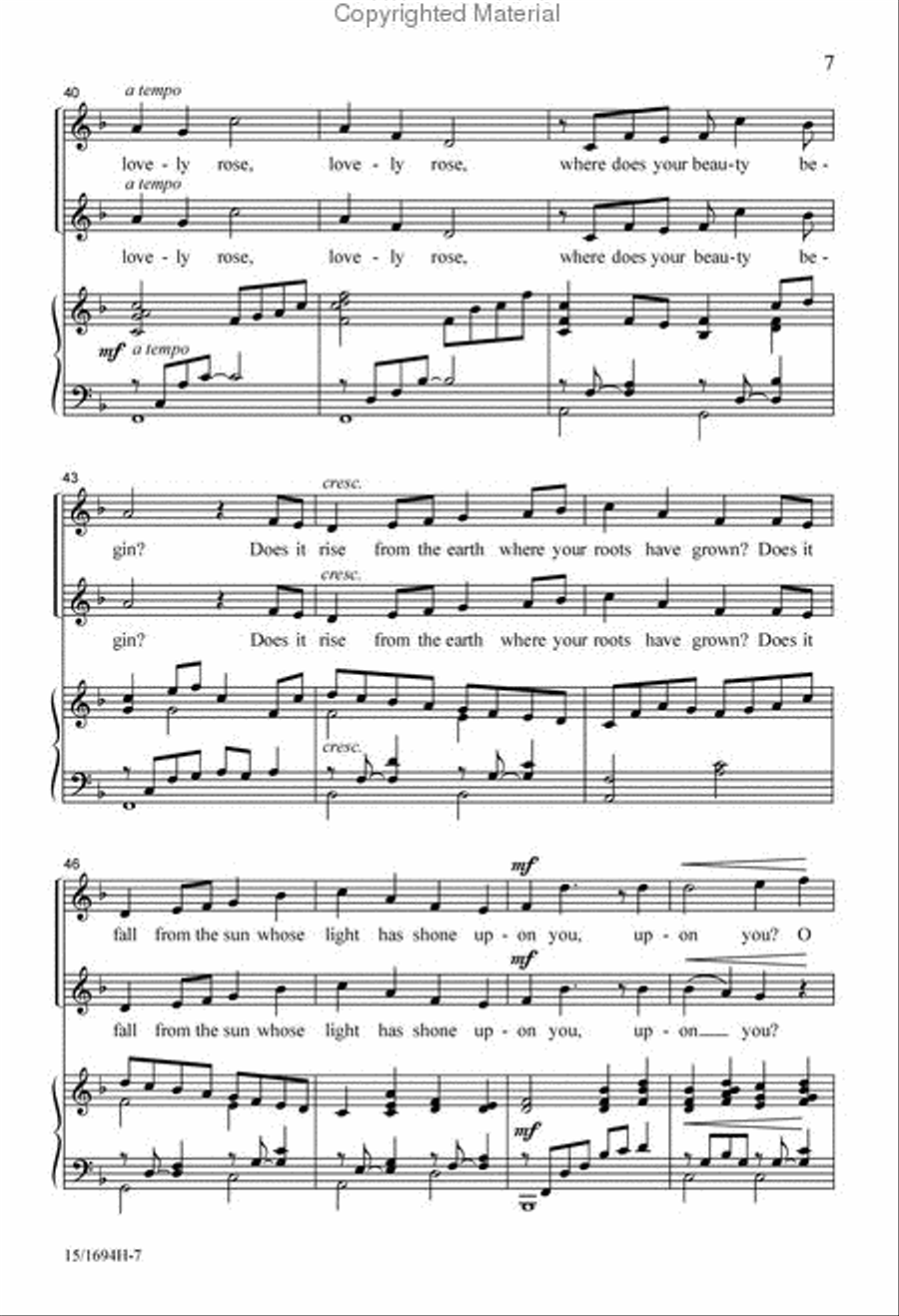 O Lovely Rose SSA scores gallery preview page 7