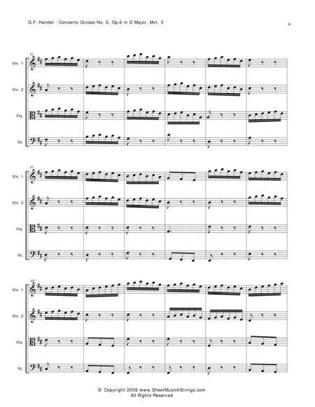 Handel, G. - Concerto Grosso for String Quartet image number null