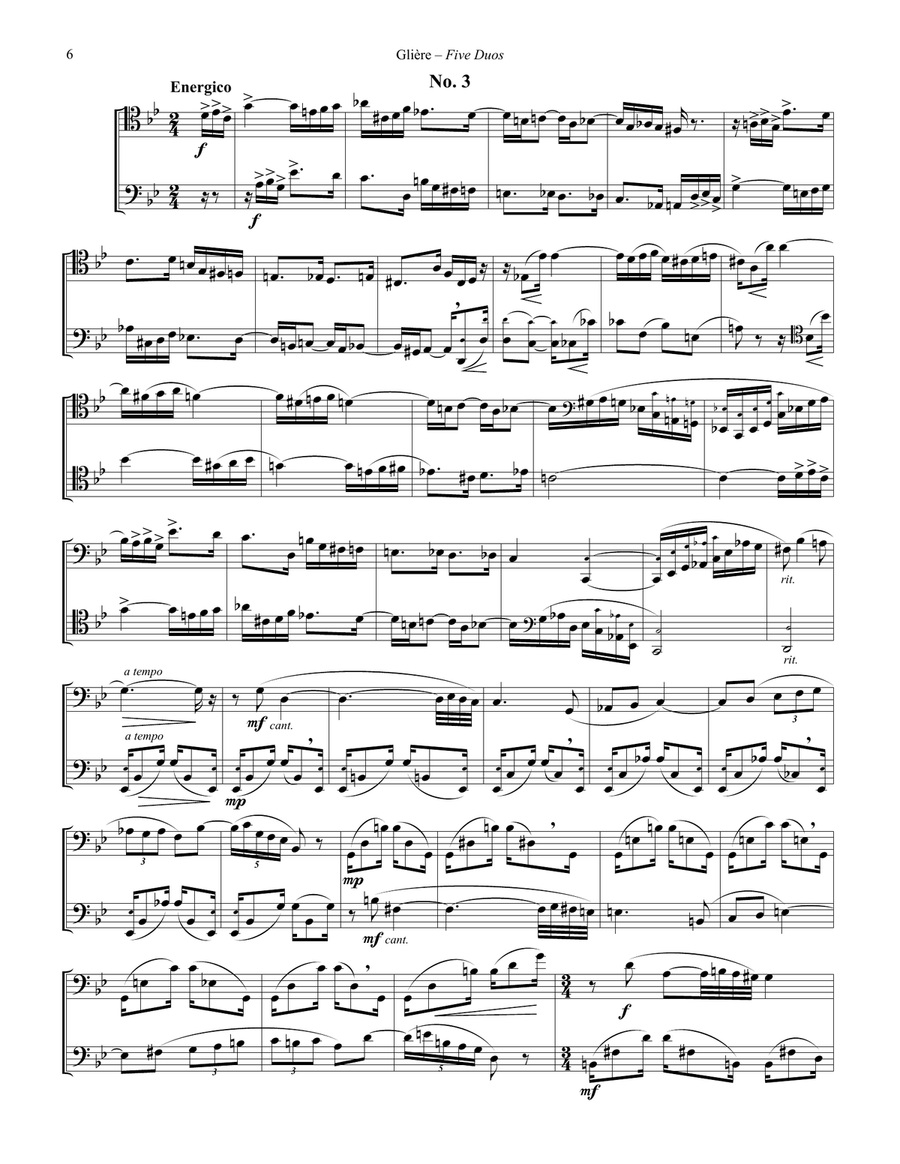 Five Duos from Op. 53 for Two Trombones Trombone Duet scores gallery preview page 6