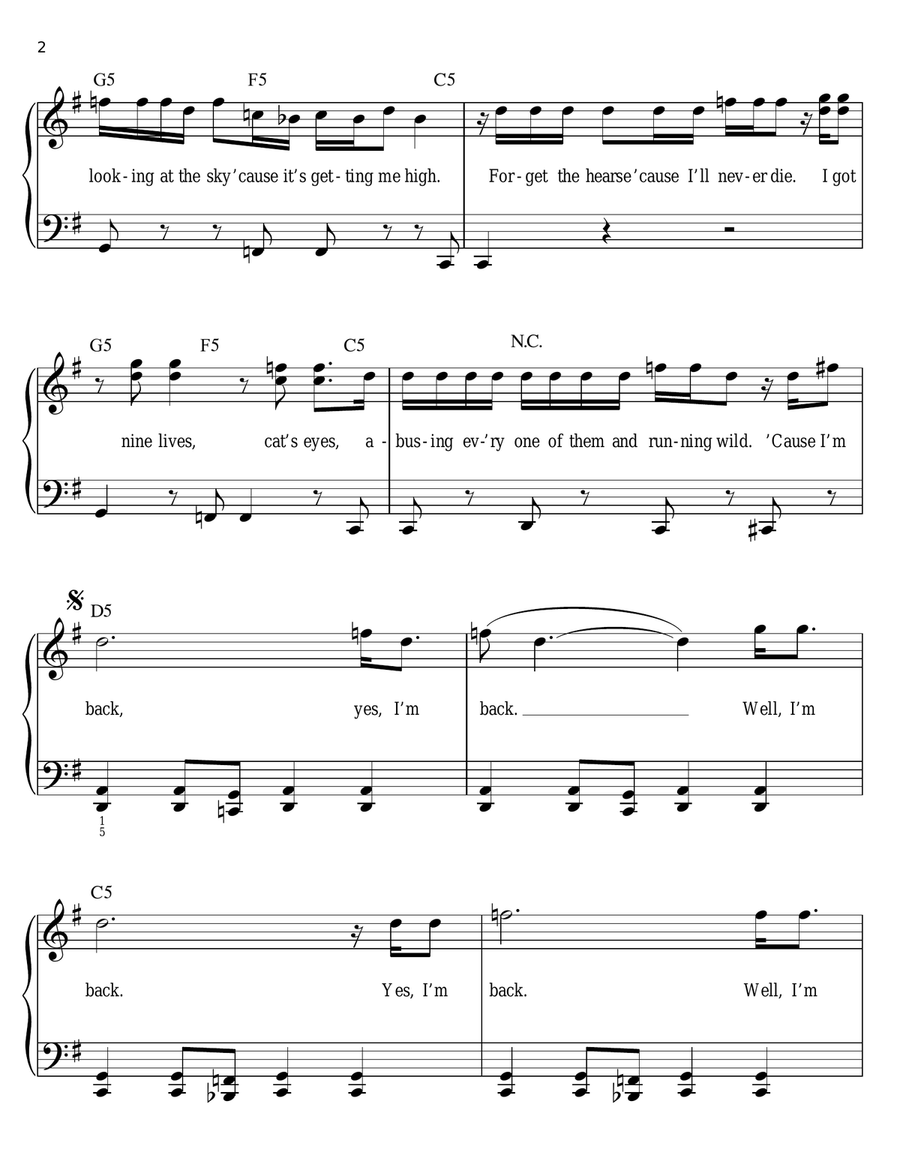 Back In Black Easy Piano scores gallery preview page 2