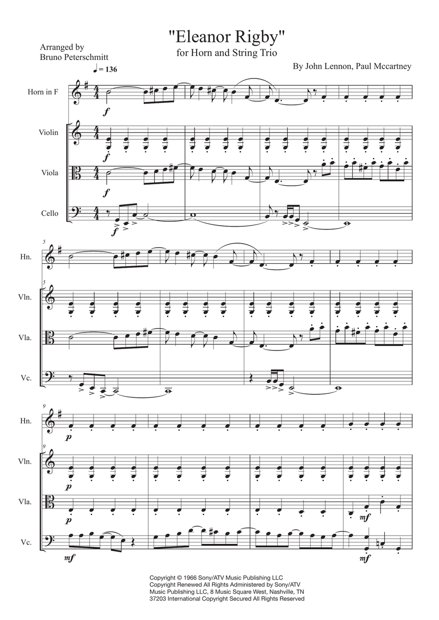 Eleanor Rigby Horn scores gallery preview page 1