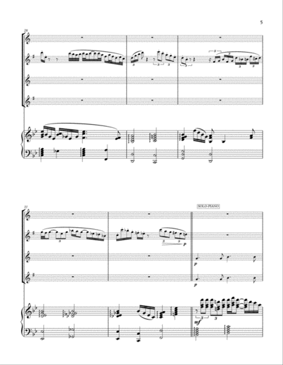She Glides As She Walks (for sax quartet and piano) Small Ensemble scores gallery preview page 5