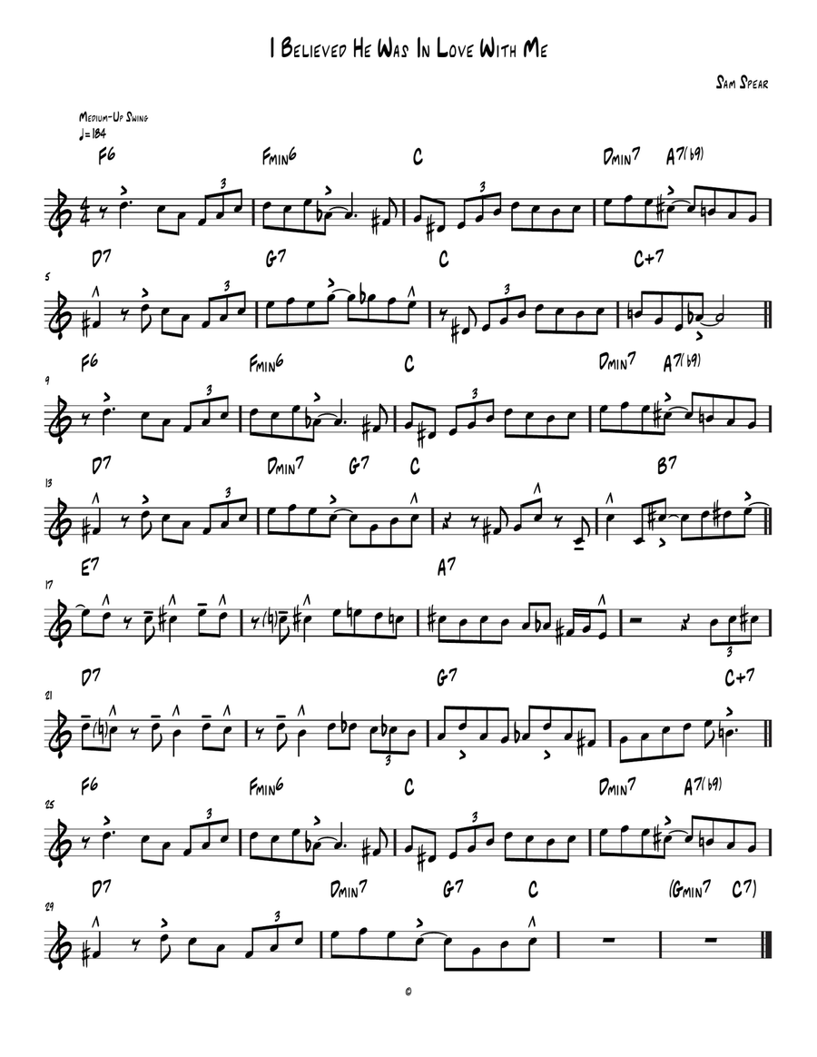 I Believed He Was In Love With Me Piano Solo scores gallery preview page 1