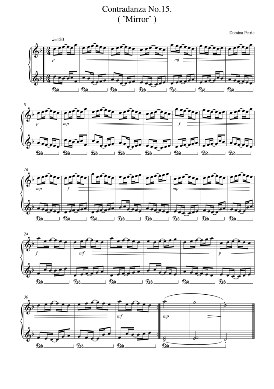 Fifteenth Contradanza: Mirror Piano Solo scores gallery preview page 1
