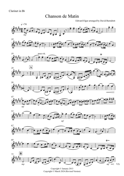 Chanson de Matin for Clarinet and Viola Duet image number null