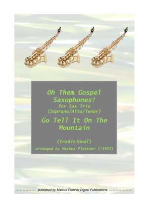 Book cover for ‘Go Tell It On The Mountain’ for Saxophone Trio (soprano, alto, tenor)