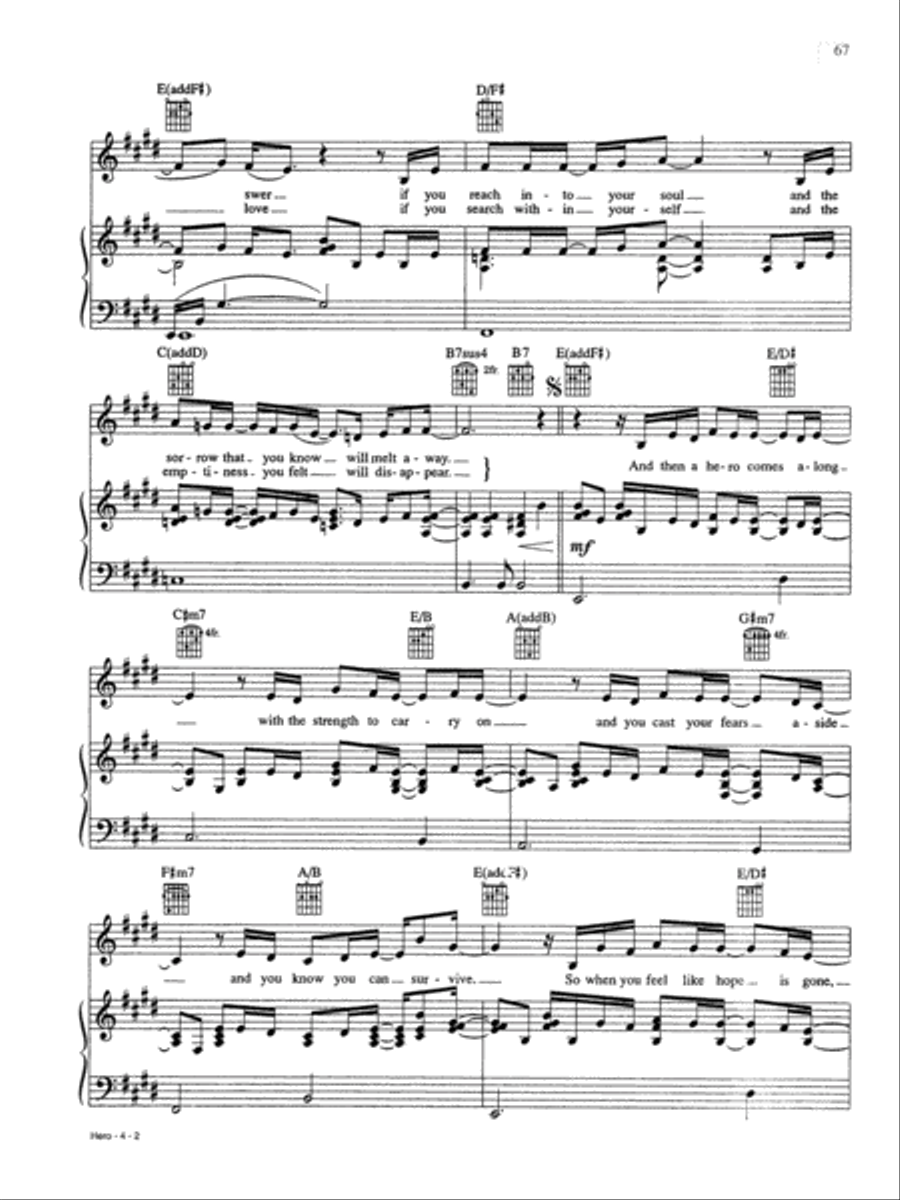 Hero Piano, Vocal, Guitar scores gallery preview page 2