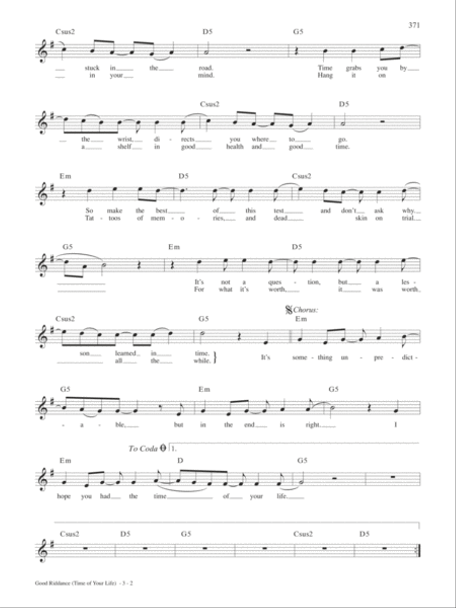 Good Riddance (Time Of Your Life) Guitar Tablature scores gallery preview page 2
