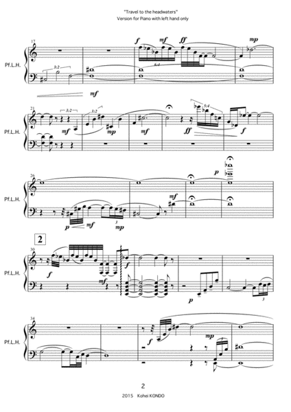 "Travel to the headwaters" Op.143-g Version for Piano with left hand only