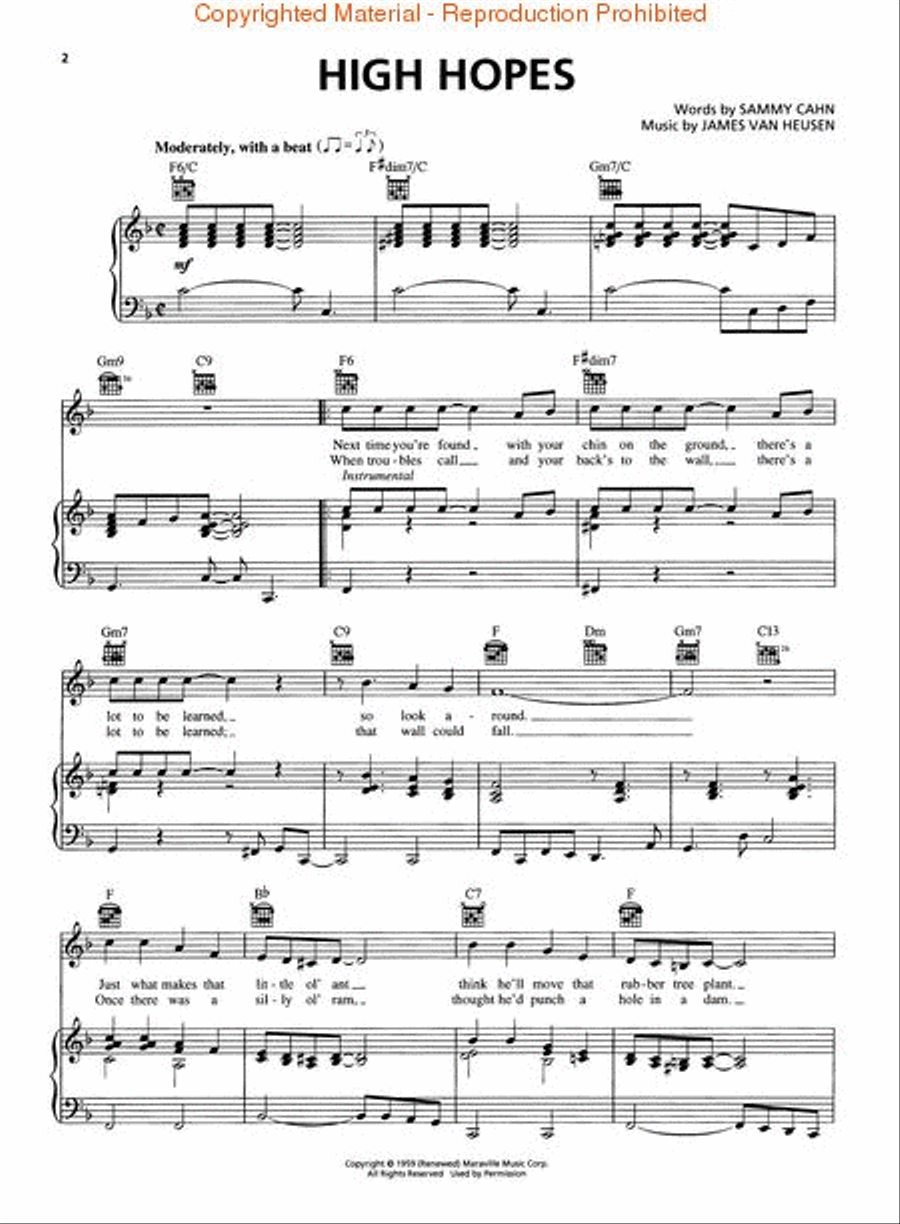 High Hopes Piano, Vocal, Guitar scores gallery preview page 2