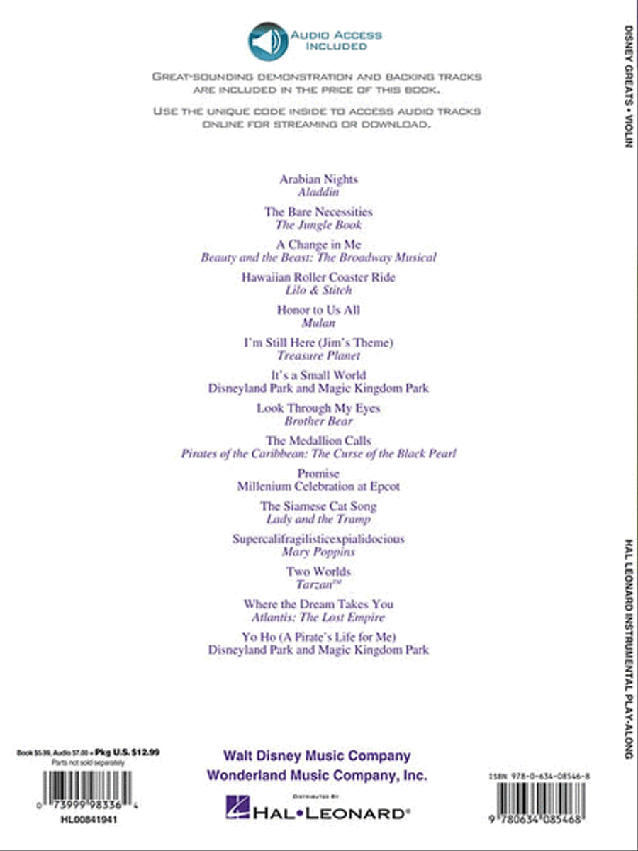 Disney Greats Violin Solo scores gallery preview page 2