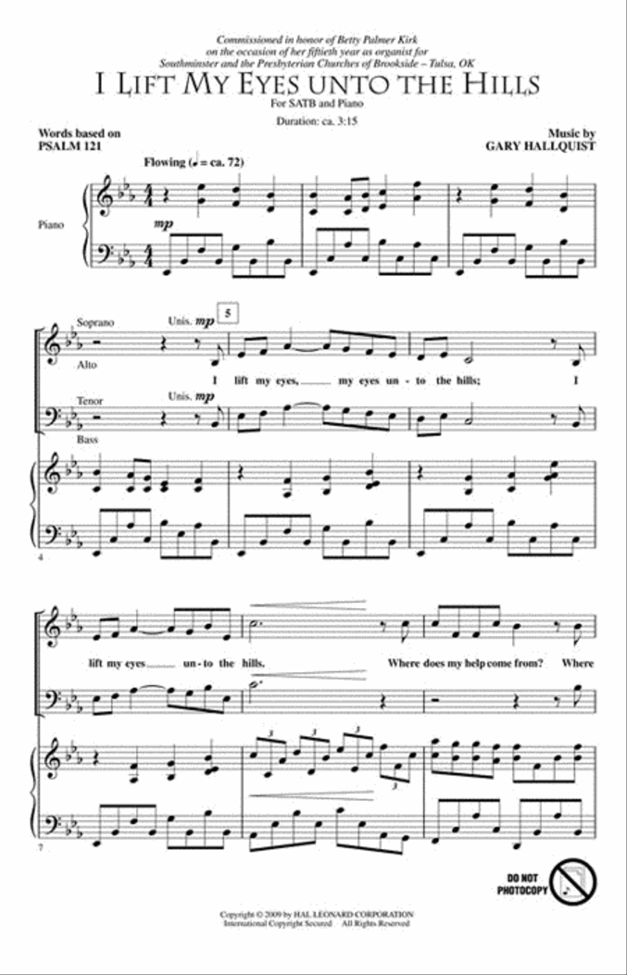 I Lift My Eyes unto the Hills 4-Part scores gallery preview page 2