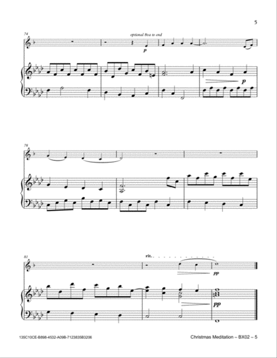 Christmas Meditation Baritone Saxophone scores gallery preview page 5
