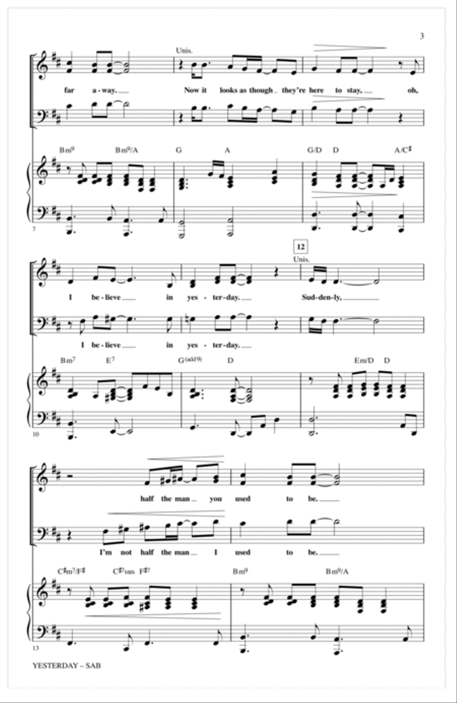 Yesterday 3-Part scores gallery preview page 2