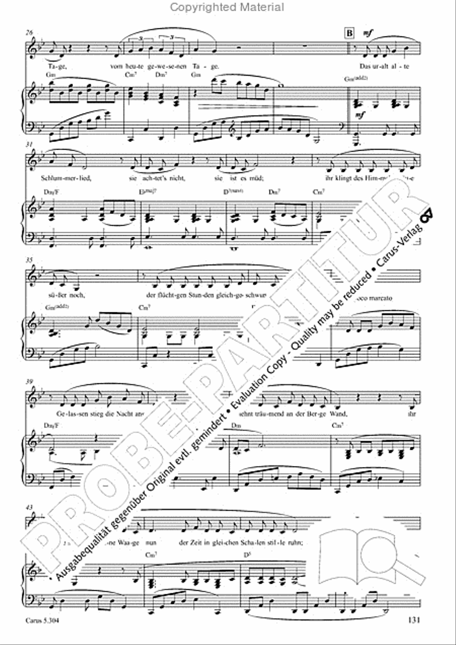 Schindler: Rosenzeit. Ein Liederzyklus uber die Liebe. Chansons fur Singstimme und Klavier Piano scores gallery preview page 132