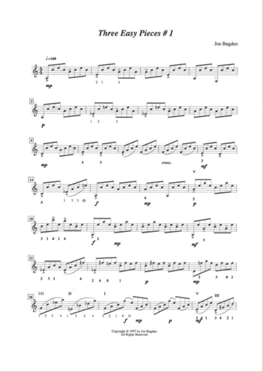 Three Easy Pieces - for solo guitar Classical Guitar scores gallery preview page 2
