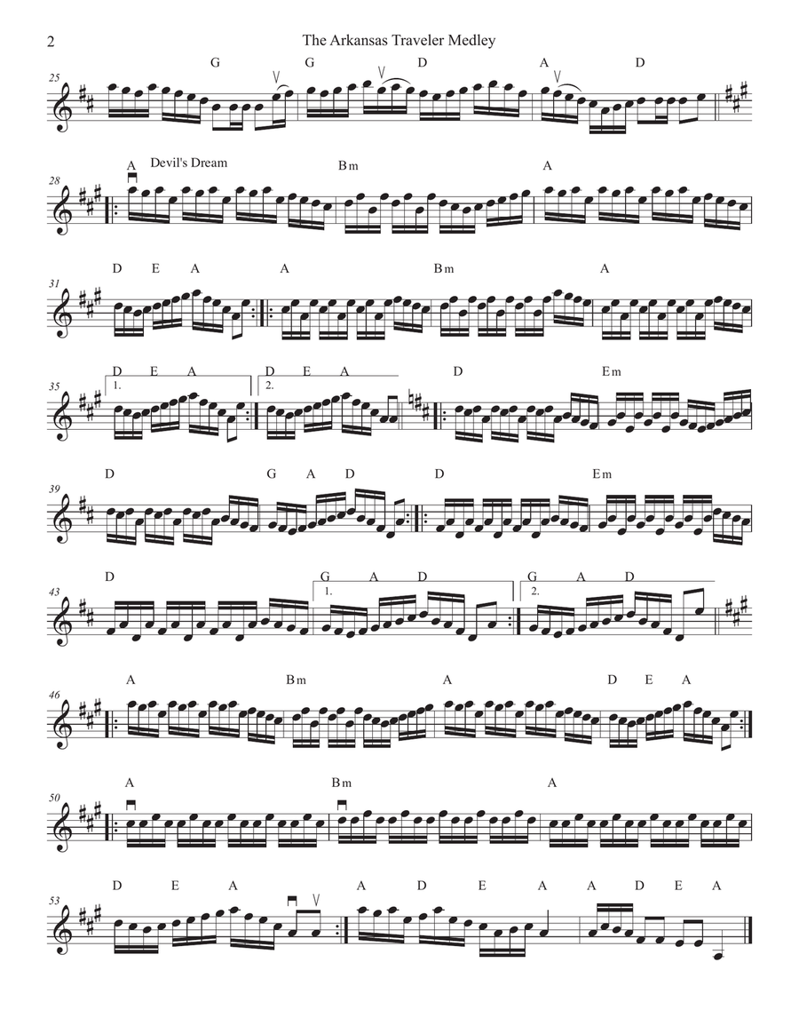 The Arkansas Traveler Medley for Solo Strings Small Ensemble scores gallery preview page 2
