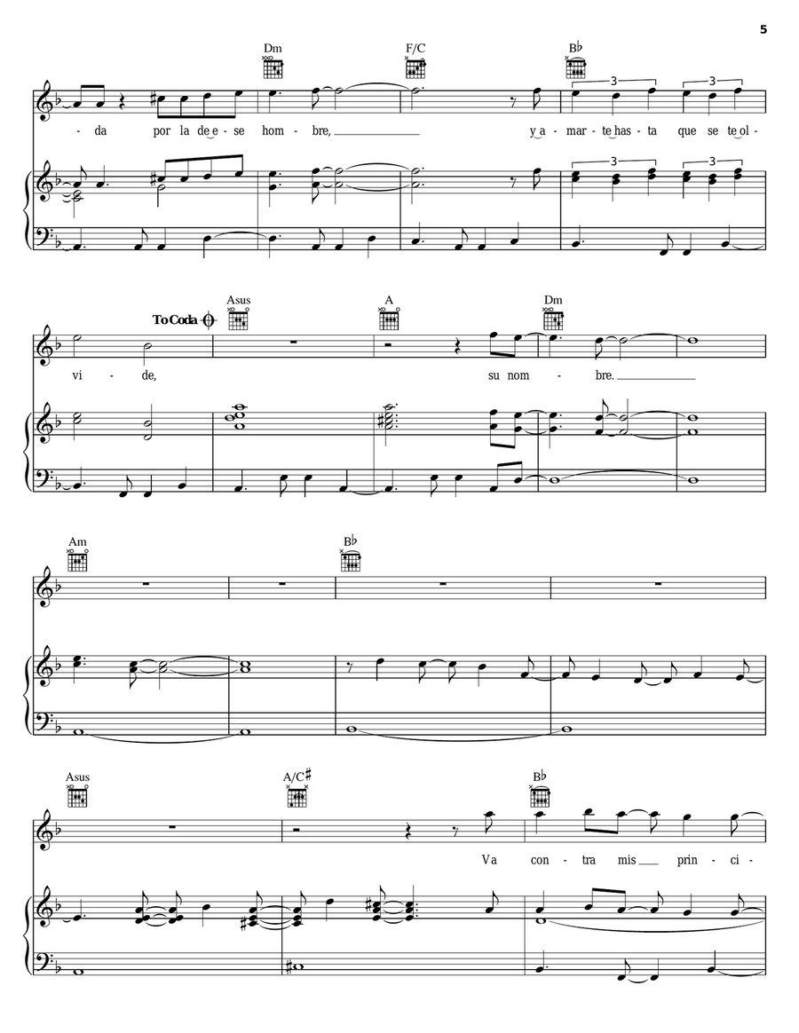 Celos Celos Piano, Vocal, Guitar scores gallery preview page 5