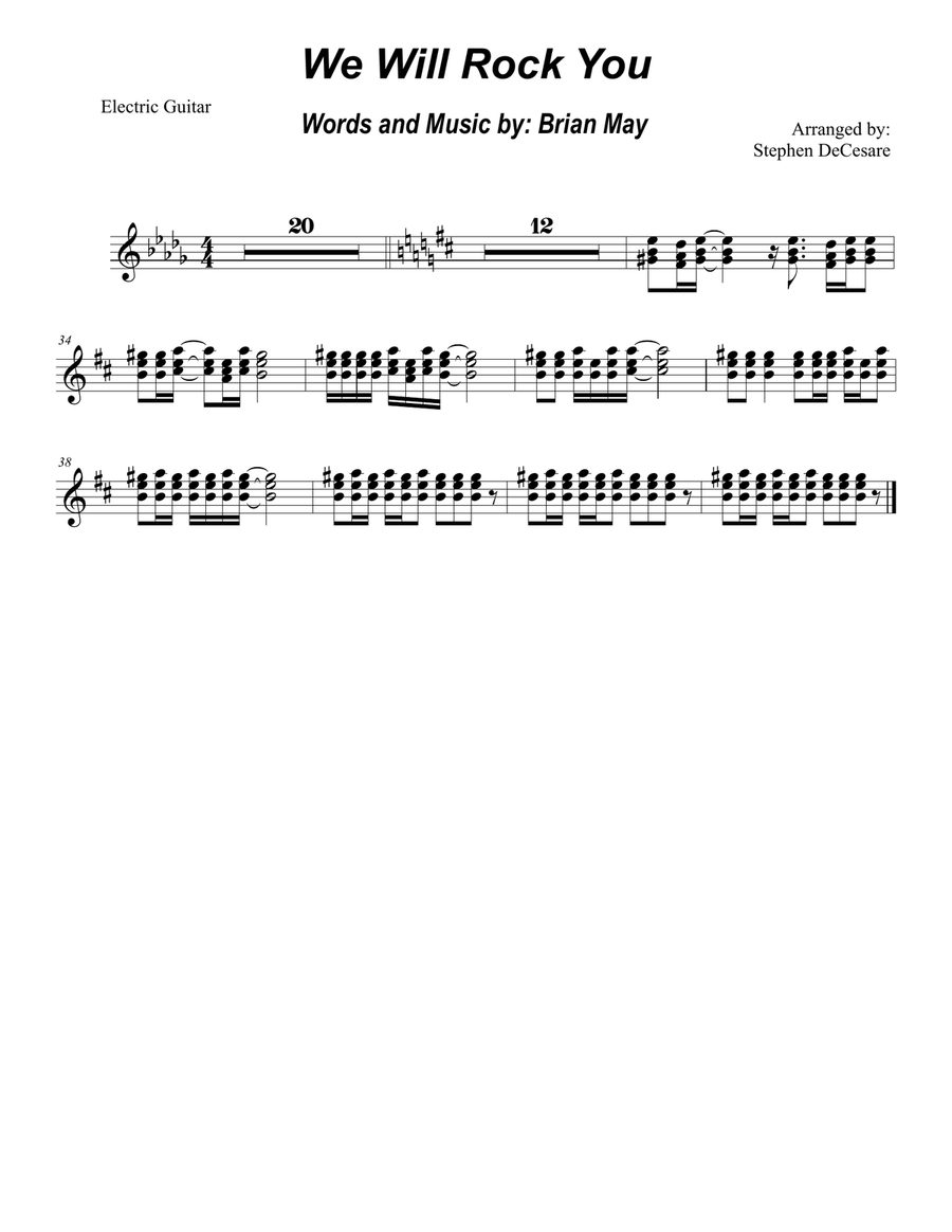 We Will Rock You Saxophone Quartet scores gallery preview page 6