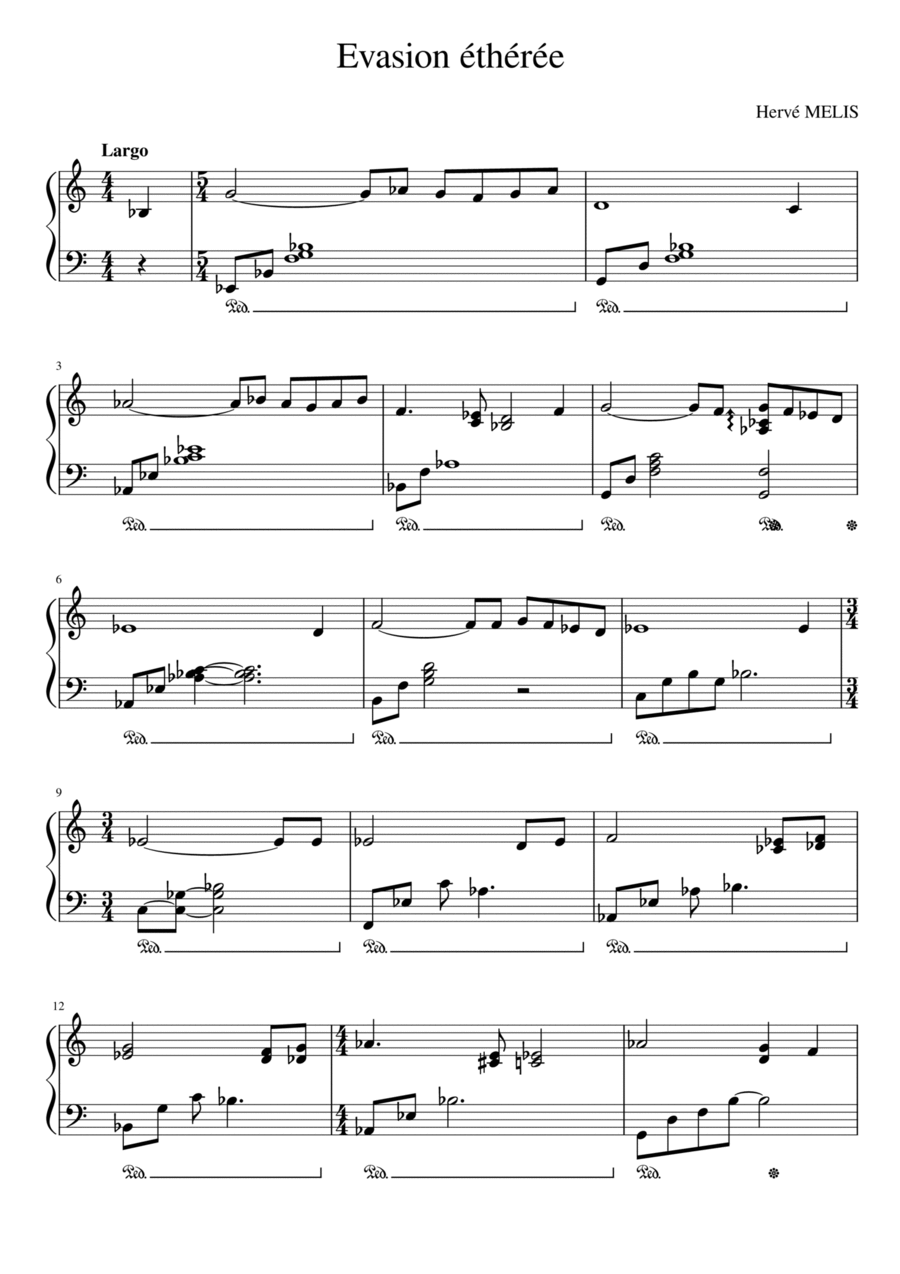 Evasion éthérée Piano Solo scores gallery preview page 1