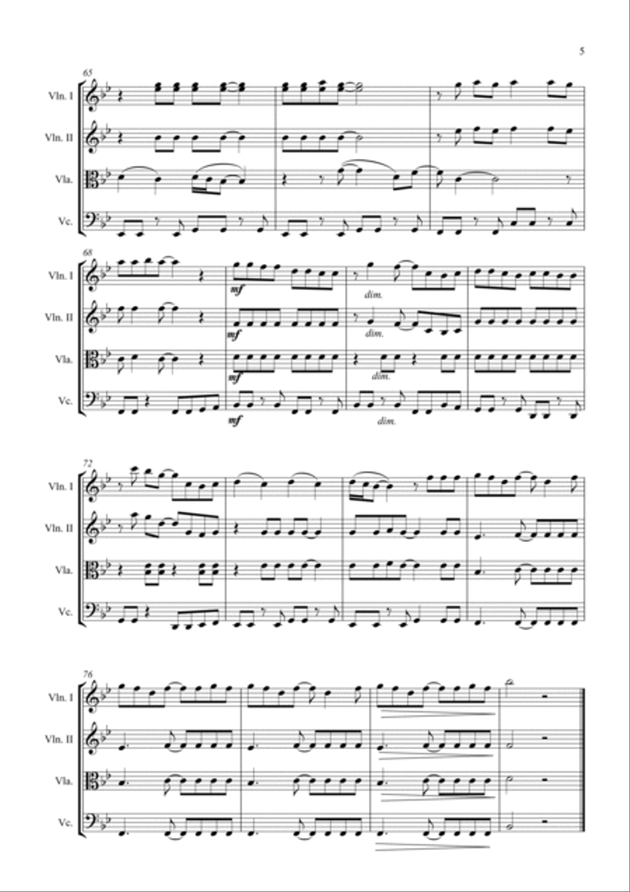 Please Mr. Postman String Quartet scores gallery preview page 5