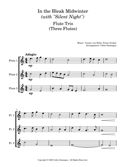 In the Bleak Midwinter (with “Silent Night”) Flute Trio (Three Flutes) image number null