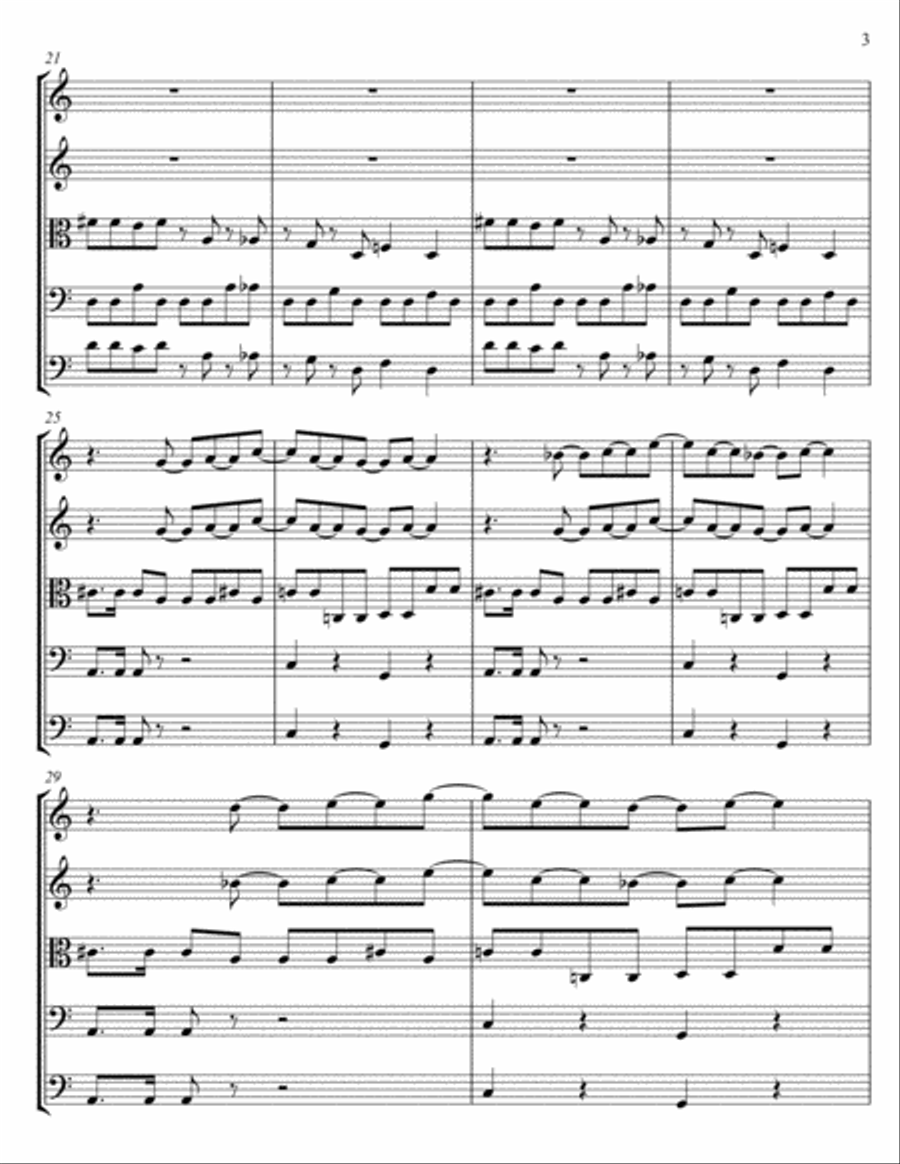 Sunshine Of Your Love String Quintet scores gallery preview page 3
