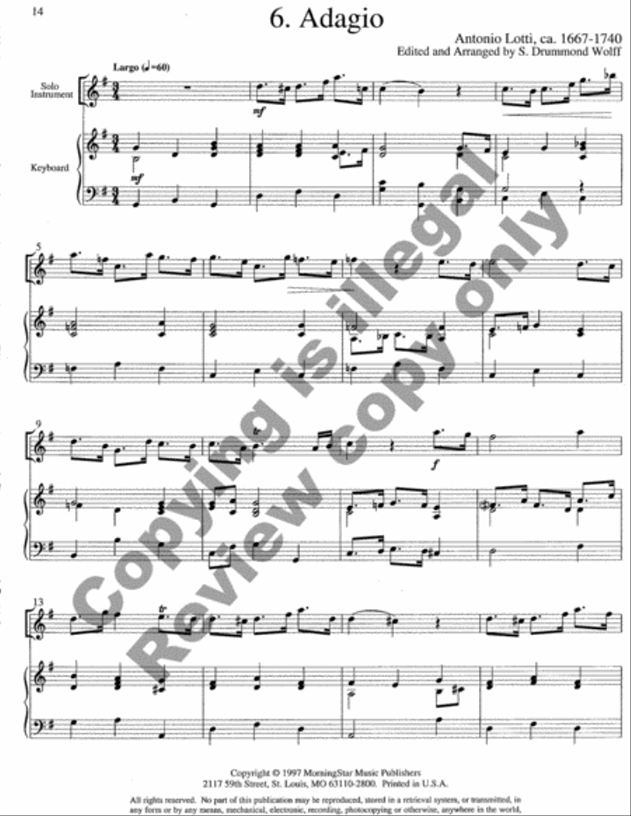 Baroque Music for Solo Instrument & Keyboard, Set, IV Piano scores gallery preview page 16