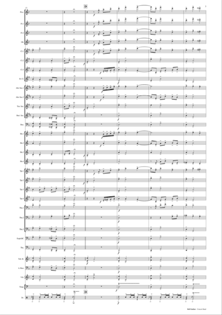 Bell Fanfare - Concert Band Score and Parts PDF Concert Band scores gallery preview page 4