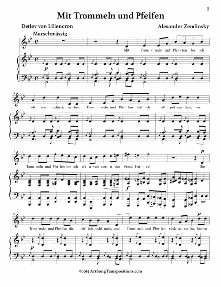 ZEMLINSKY: Mit Trommeln und Pfeifen, Op. 8 no. 3 (transposed to G minor)