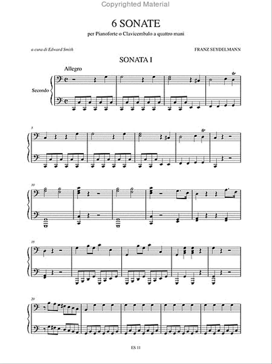 6 Sonatas for Piano or Harpsichord 4 Hands