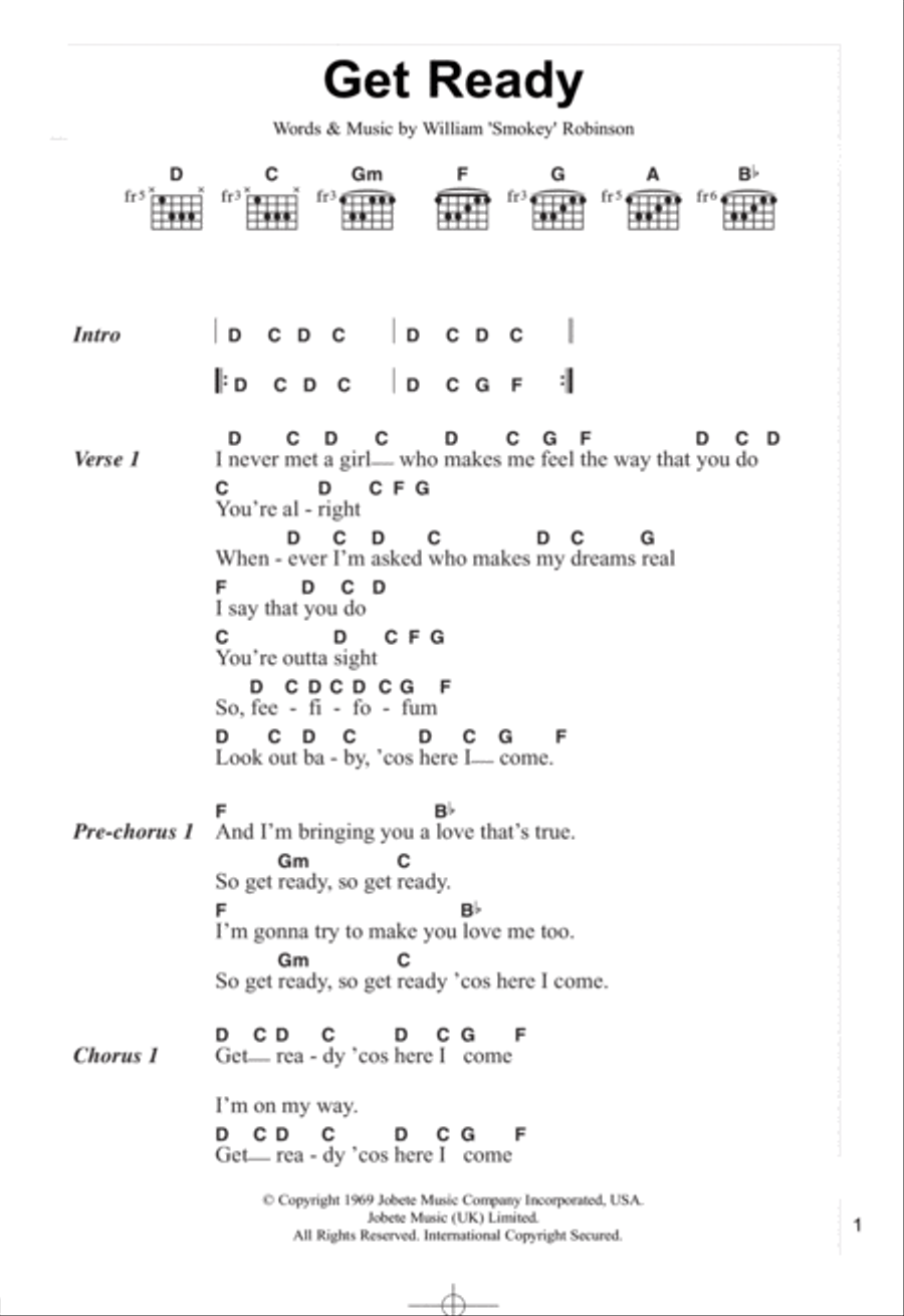 Get Ready Get Ready Guitar scores gallery preview page 1
