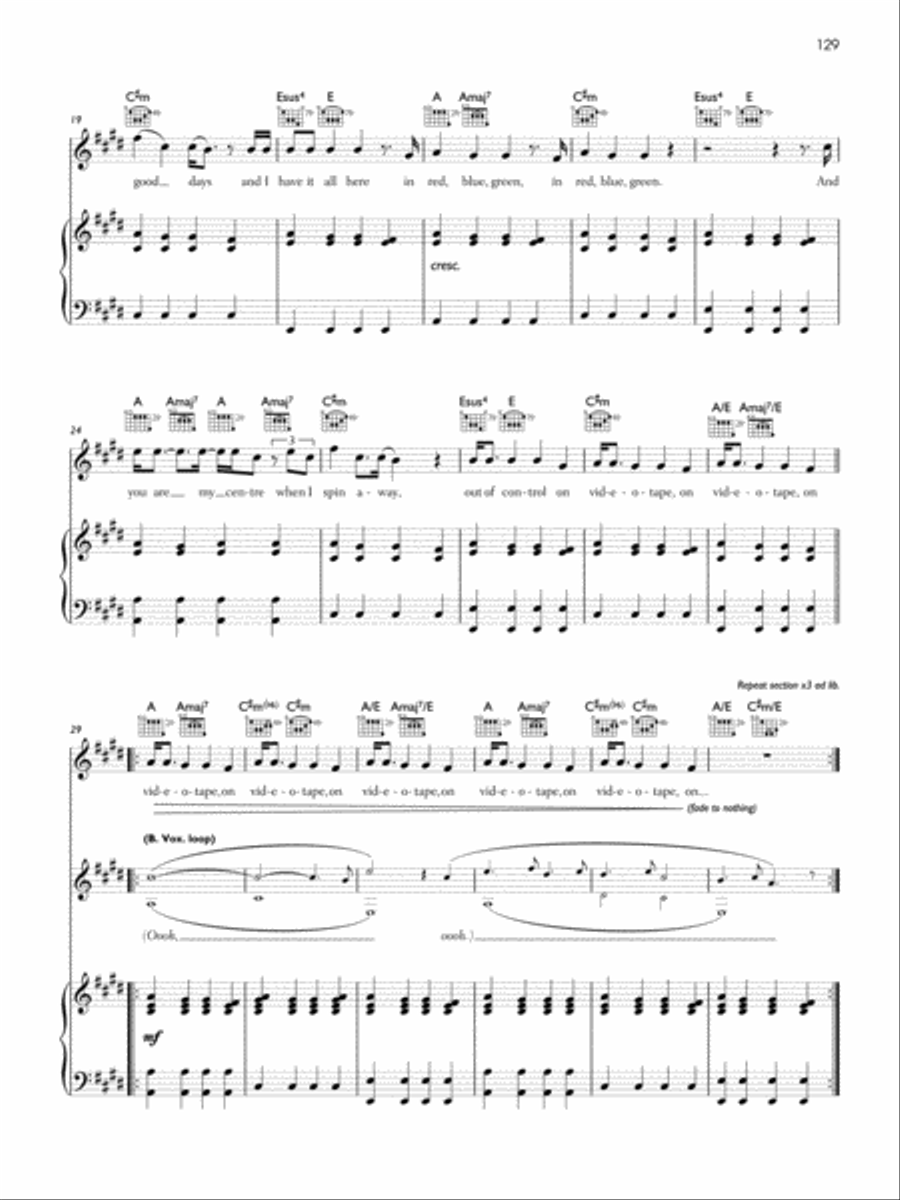 Videotape Piano, Vocal, Guitar scores gallery preview page 2