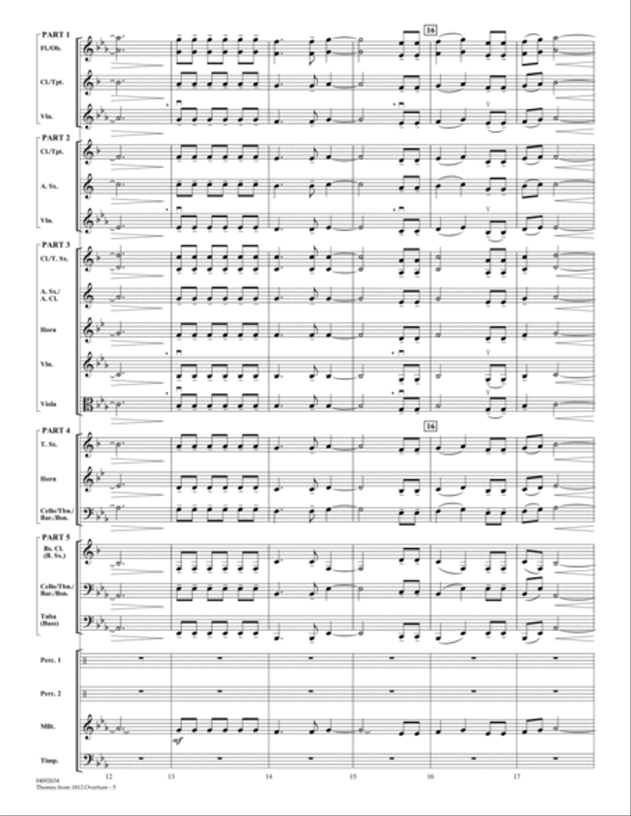Themes from 1812 Overture - Conductor Score (Full Score) Concert Band scores gallery preview page 5