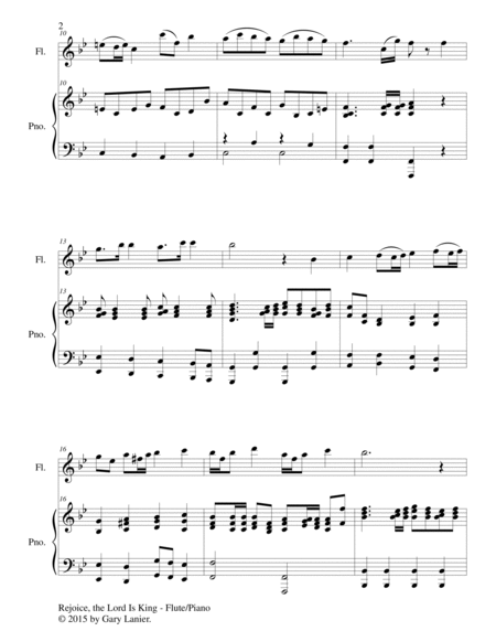 REJOICE, THE LORD IS KING (Duet – Flute and Piano/Score and Parts) image number null