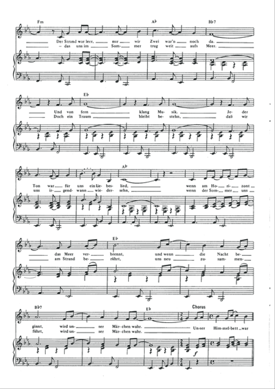 Unser Himmelbett war nur der Strand Piano, Vocal scores gallery preview page 4